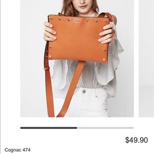 Studded flat crossbody bag. Express